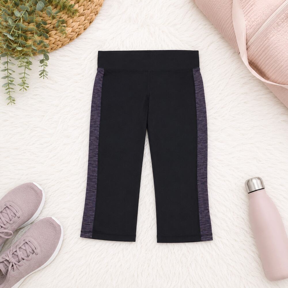 Athleta Black & Purple Capri Leggings Women’s Medium Athletic Workout Crops